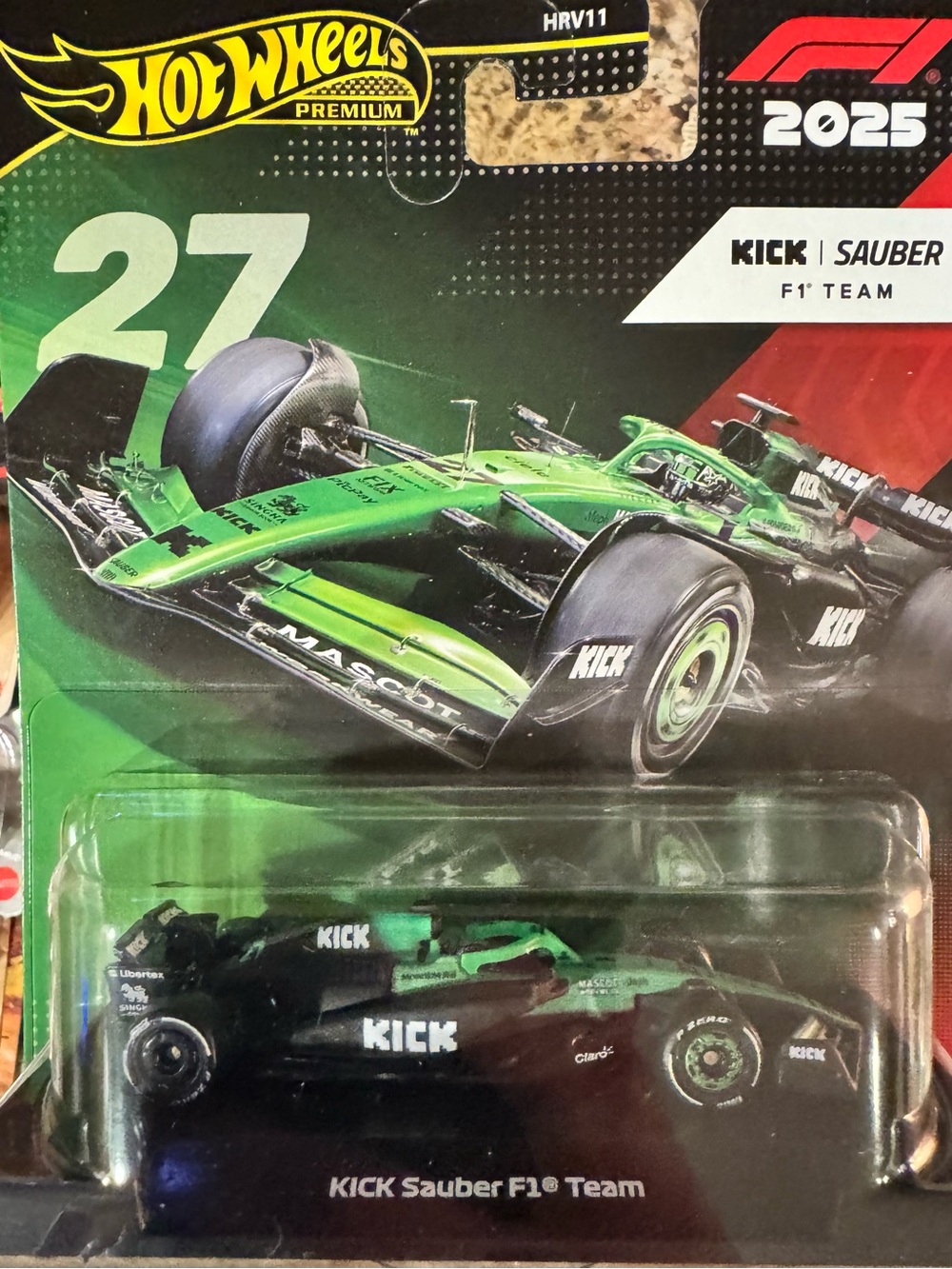 Hot Wheels Premium KICK Sauber F1 Team Die-Cast Car - Green & Black